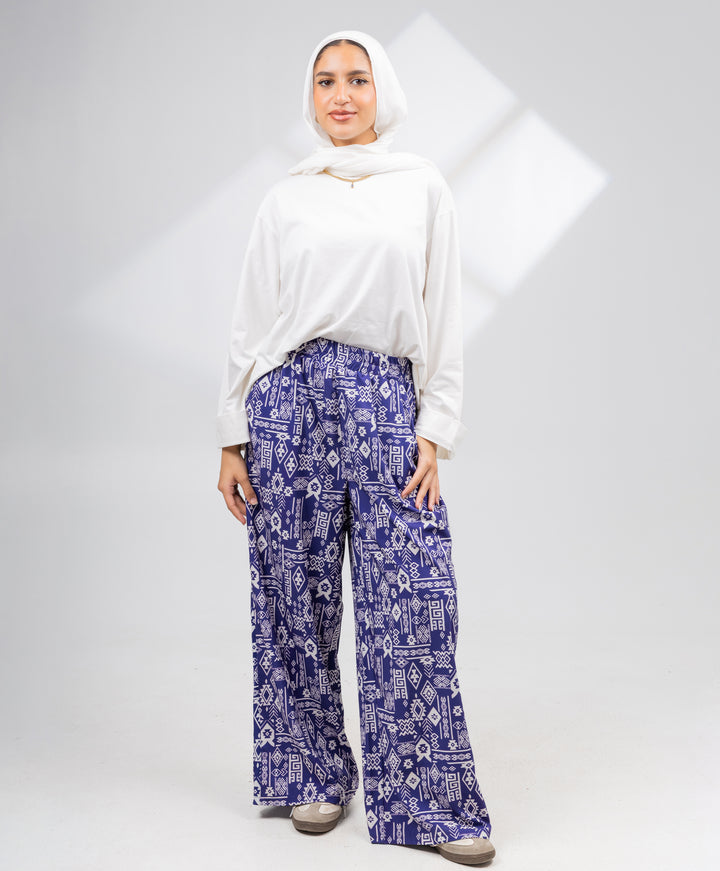 Printed Satin Pants