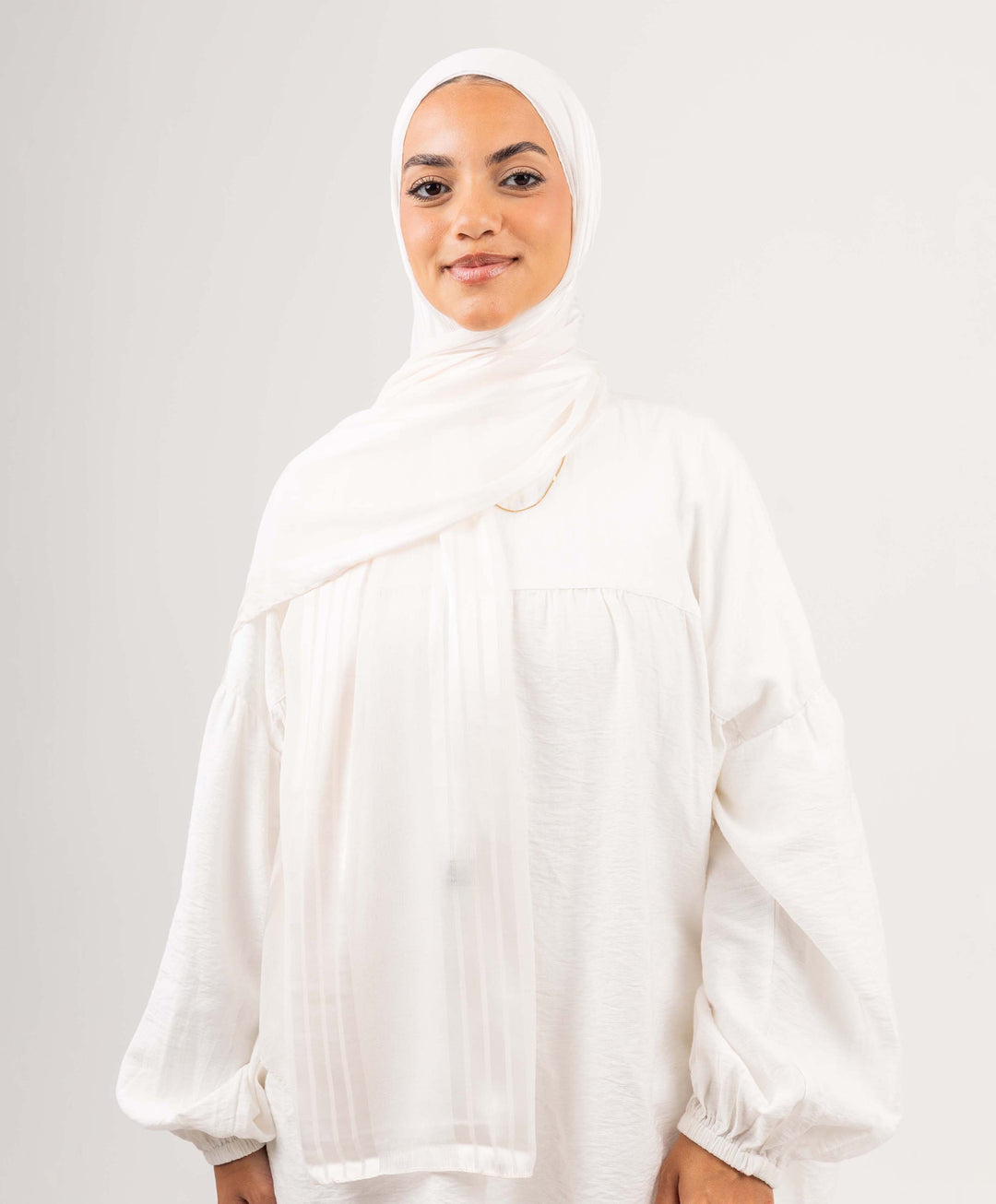 Crinkle Satin Chiffon Scarf