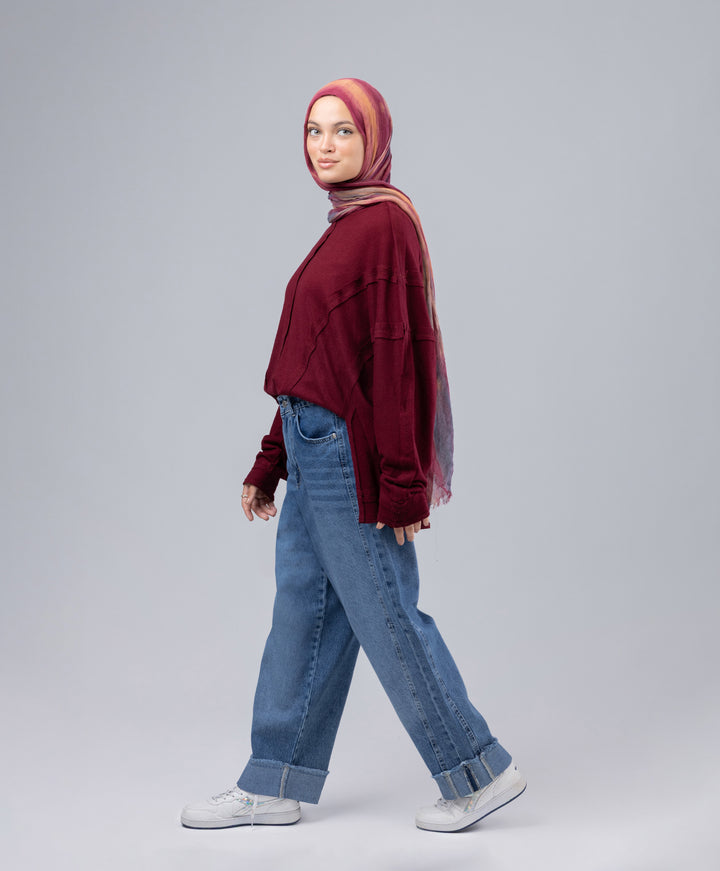 Cuffed Denim Pants