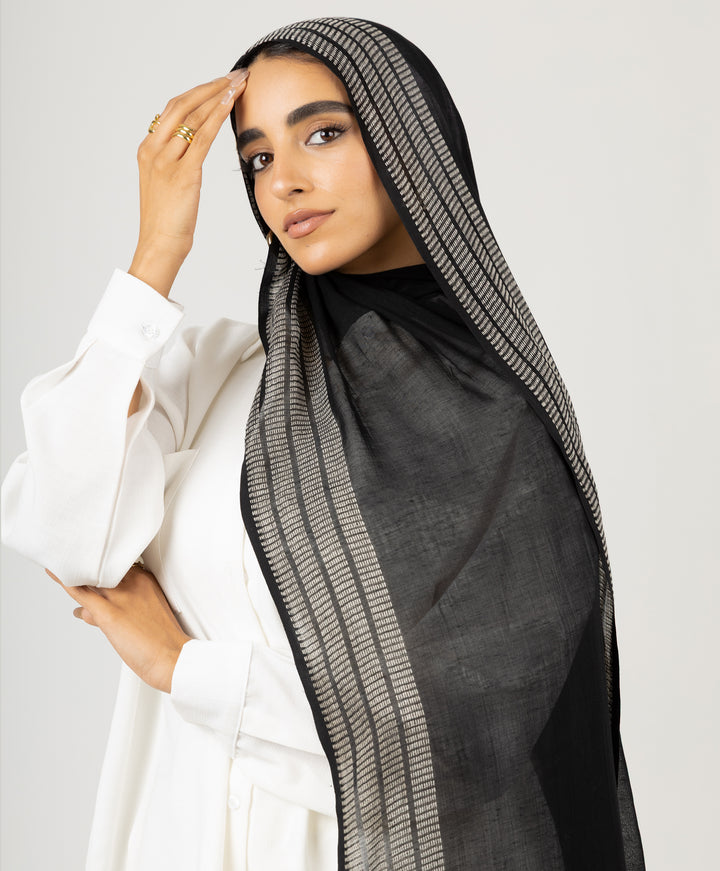 Black Stripe Scarf