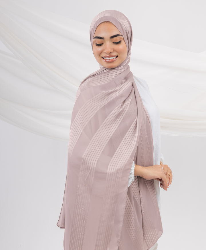 Glittery Crinkle Satin Chiffon Scarf