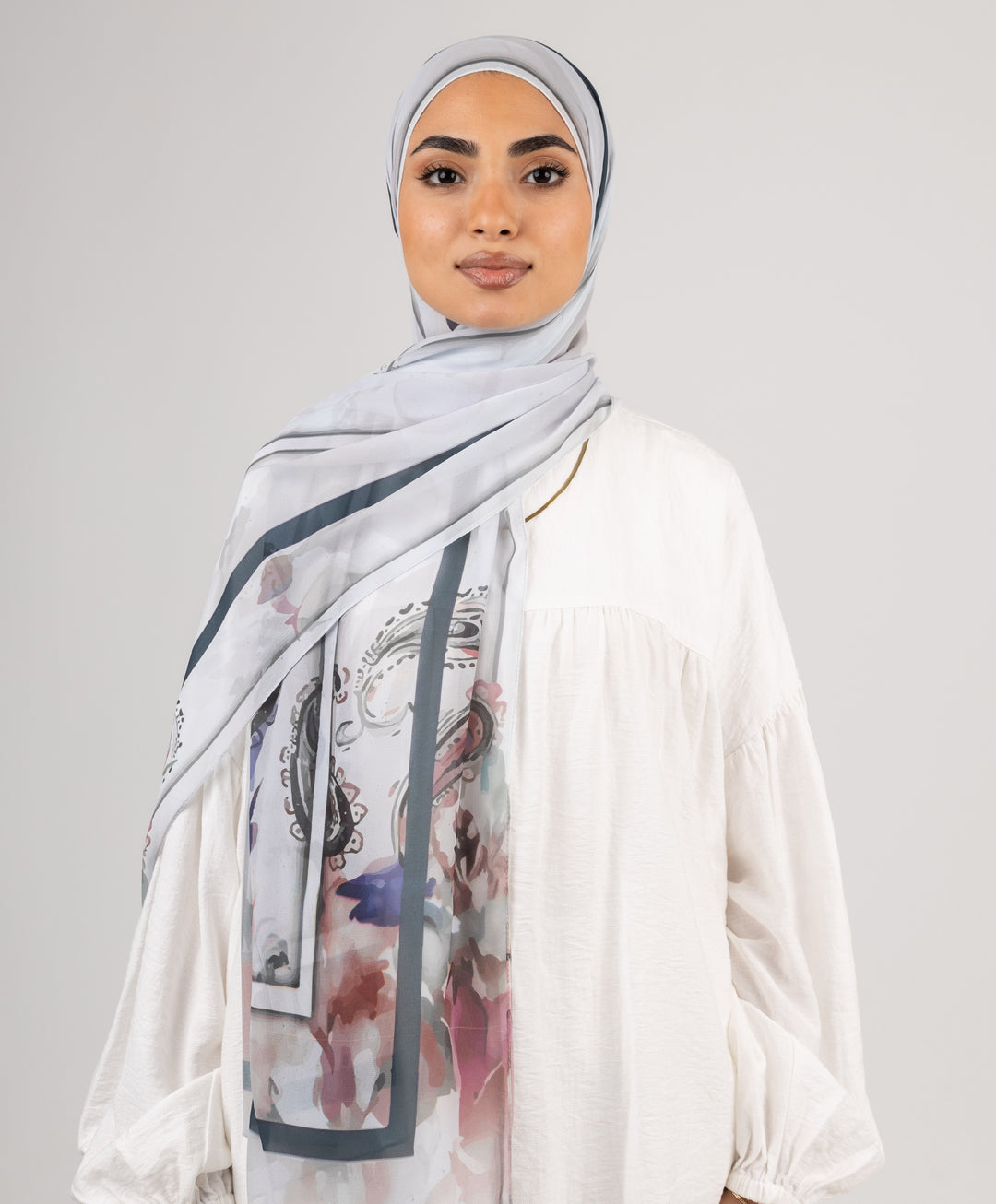 Abstract Chiffon Scarf