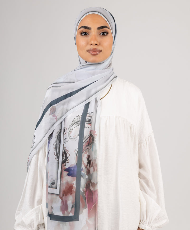 Abstract Chiffon Scarf