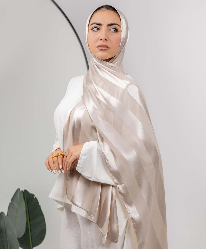 Crinkle Satin Chiffon Scarf