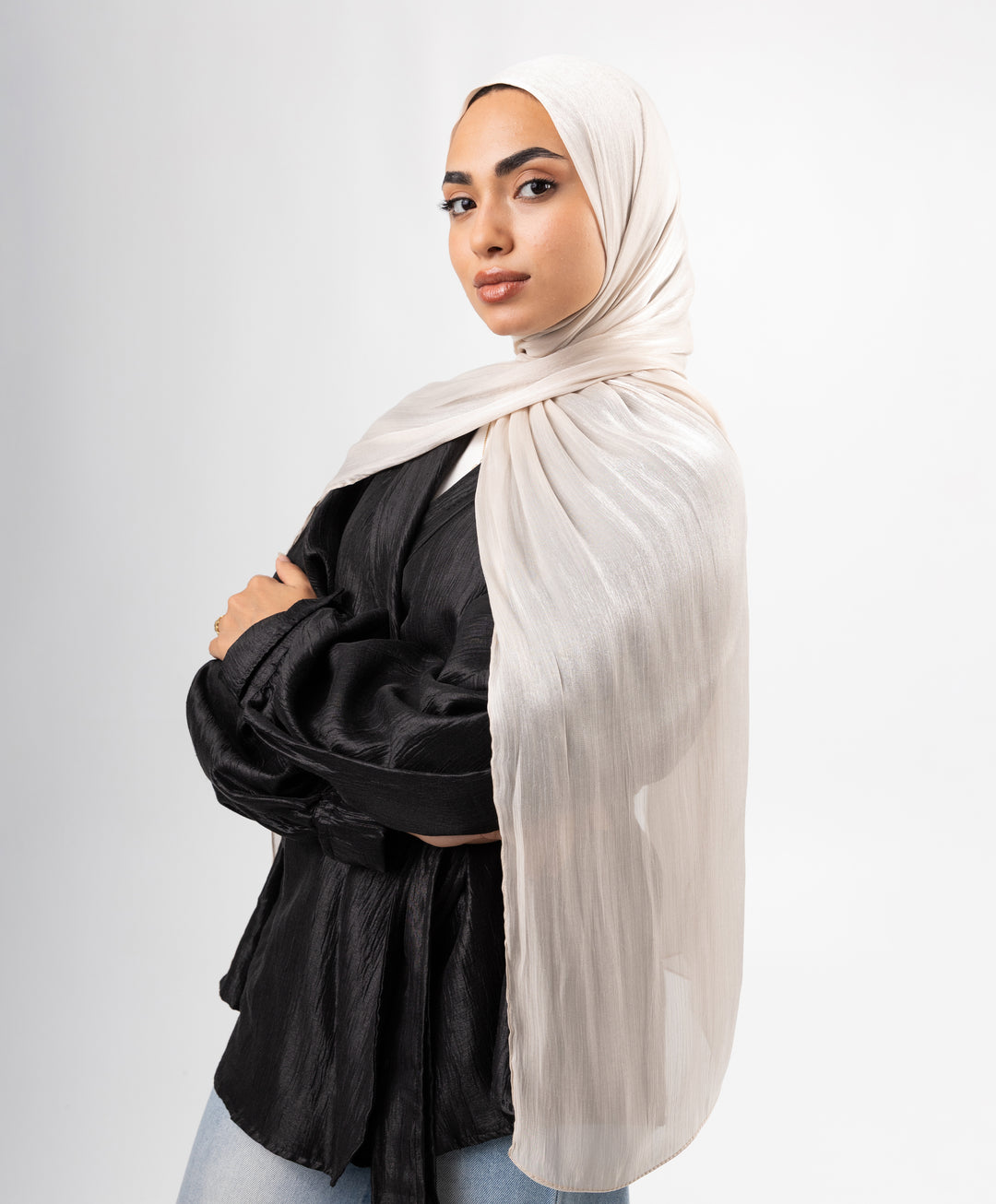 Organza Crinkle Satin Scarf
