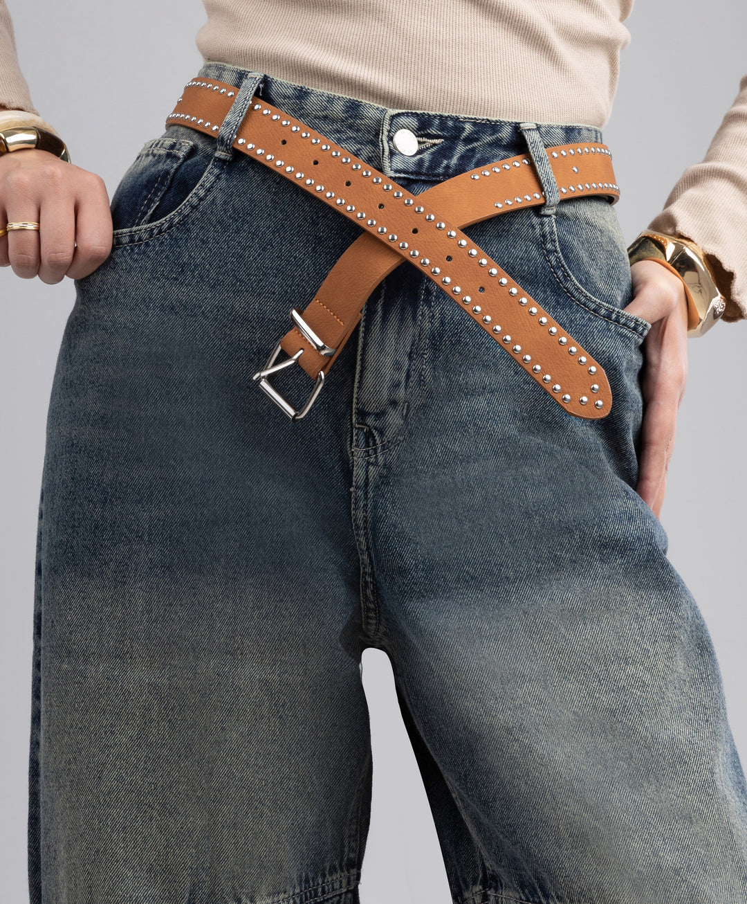Stud Leather Belt