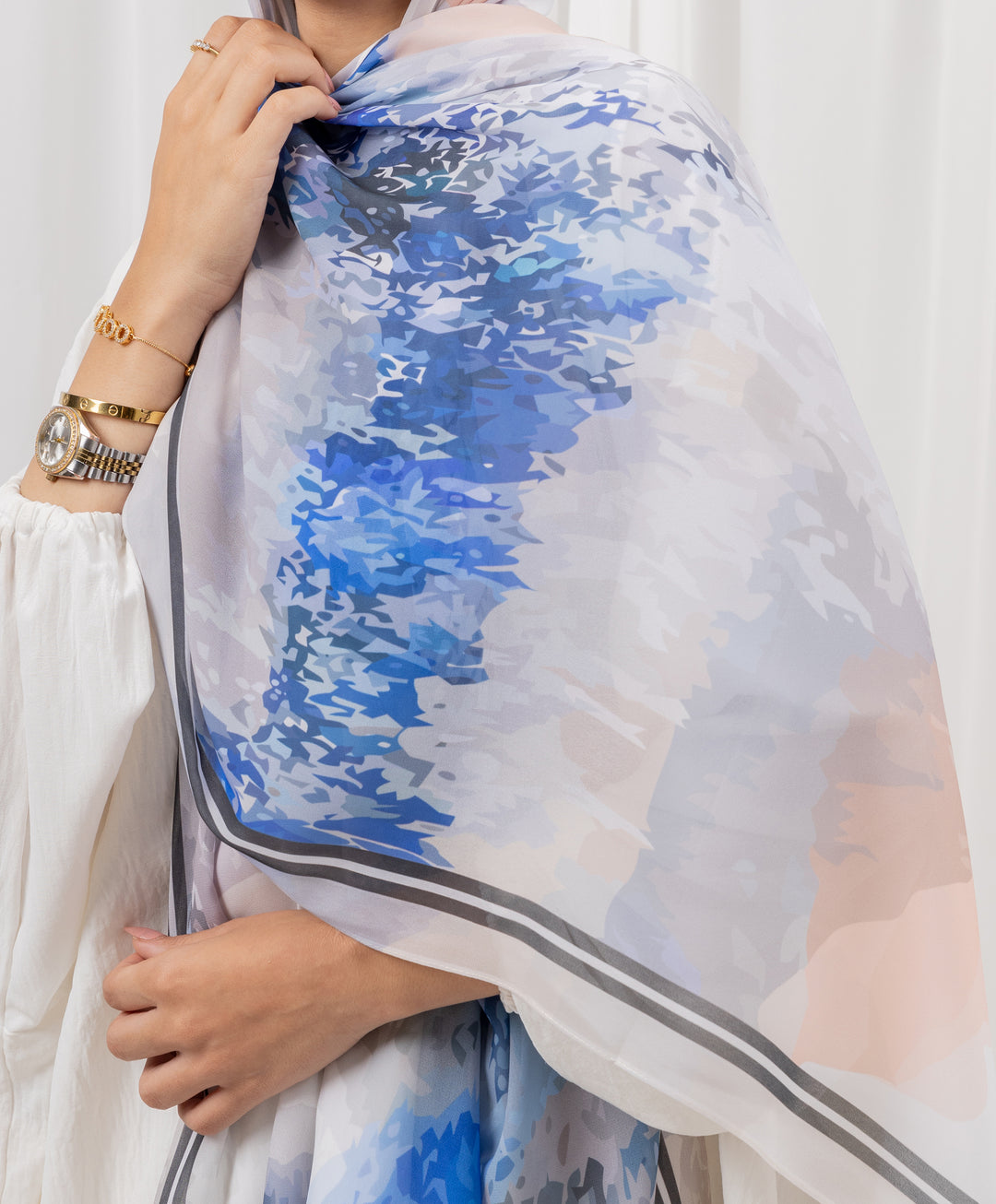 Ocean Whisper Chiffon Scarf