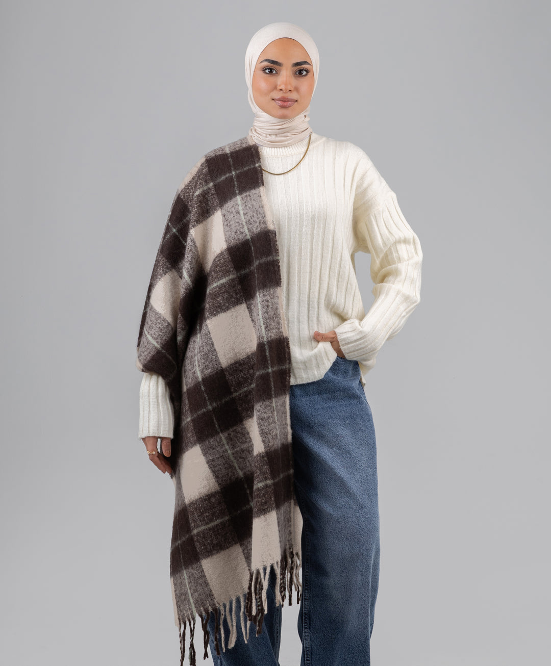 Soft Check Shawl