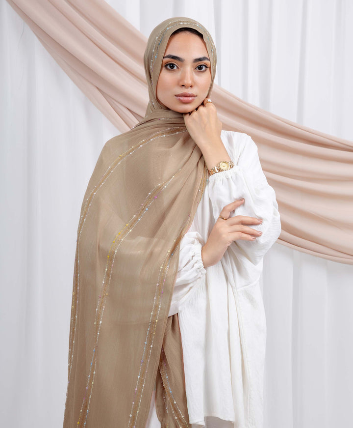 Embroidered Linen Scarf