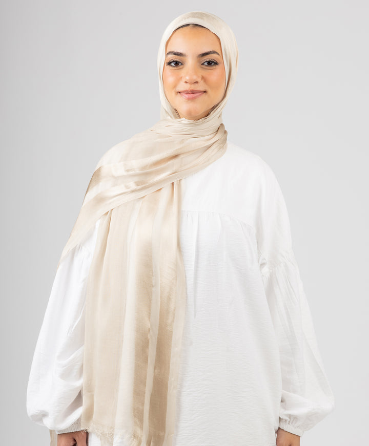 Glowy Satin Linen Scarf