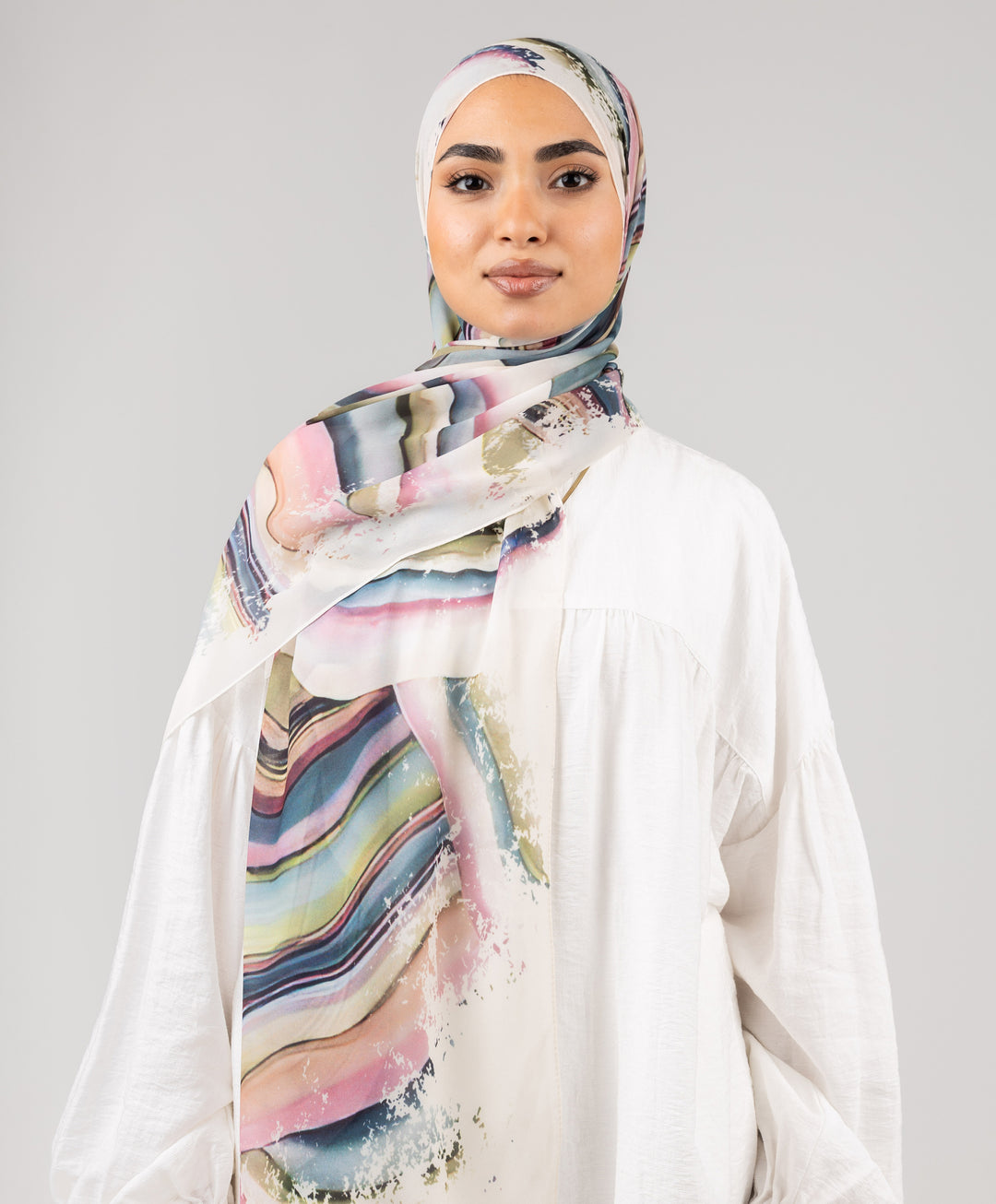 Opal Swirl Chiffon Scarf