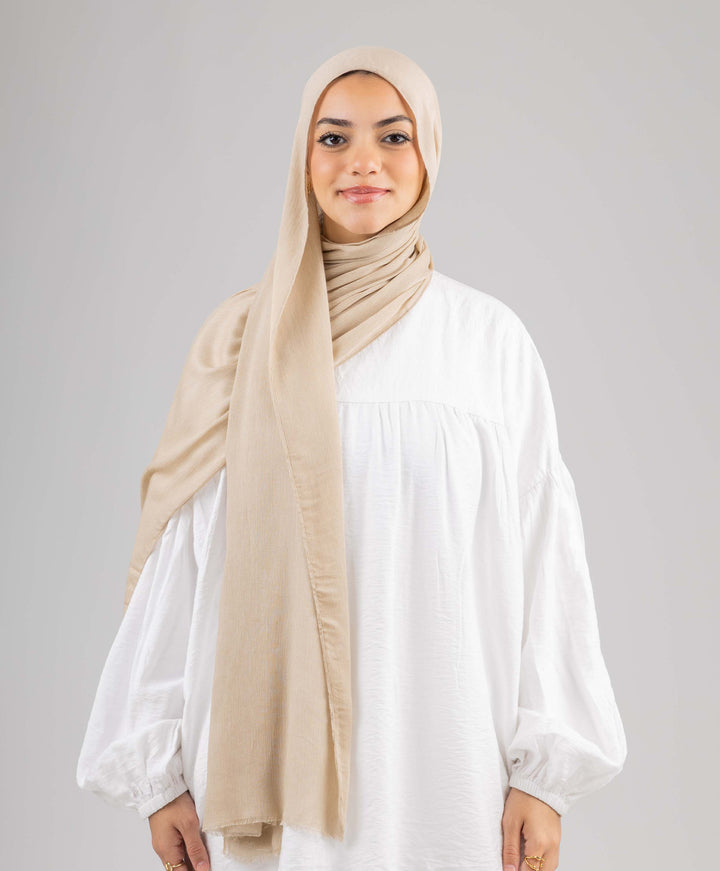 Foggy Marble Tassels Cotton Scarf