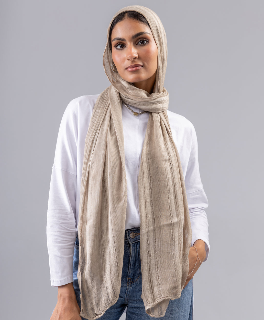 Striped Linen Scarf