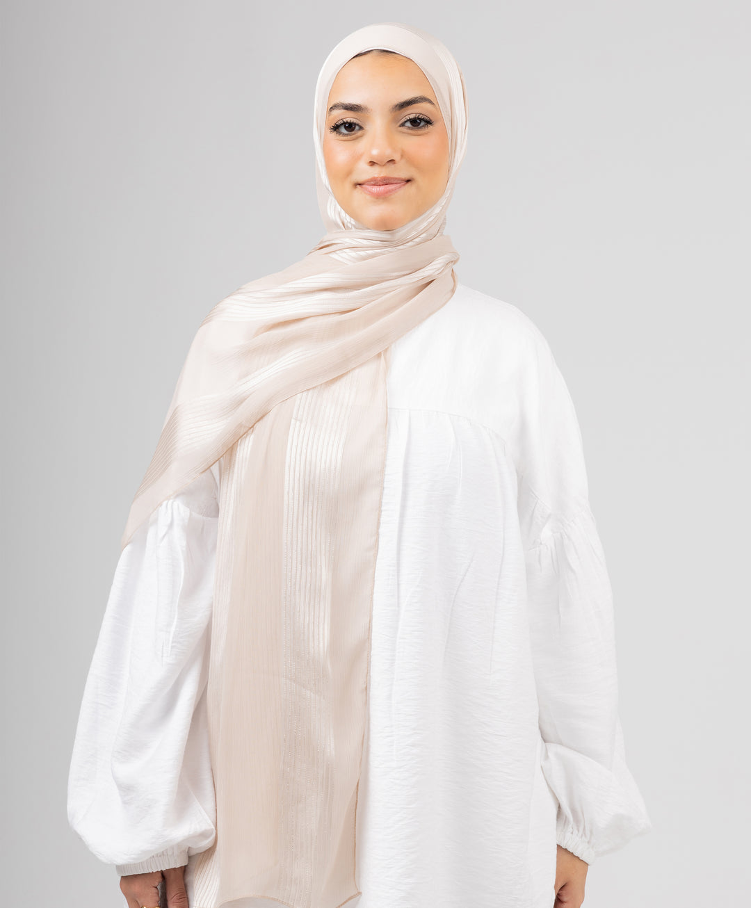 Glittery Crinkle Satin Chiffon Scarf