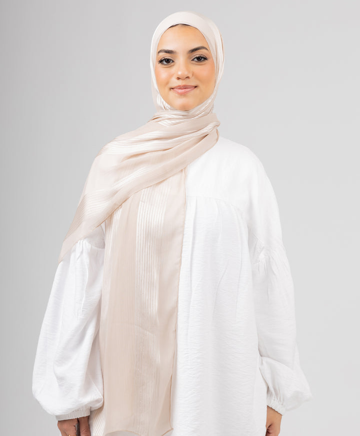 Glittery Crinkle Satin Chiffon Scarf