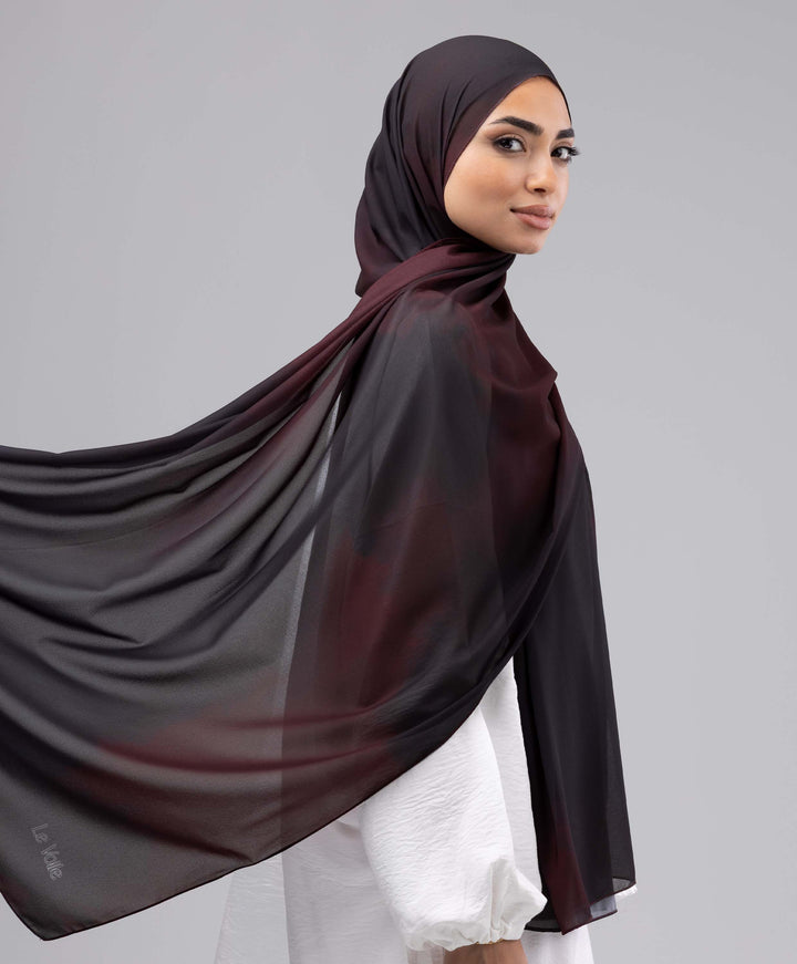 Midnight Plum Chiffon Scarf