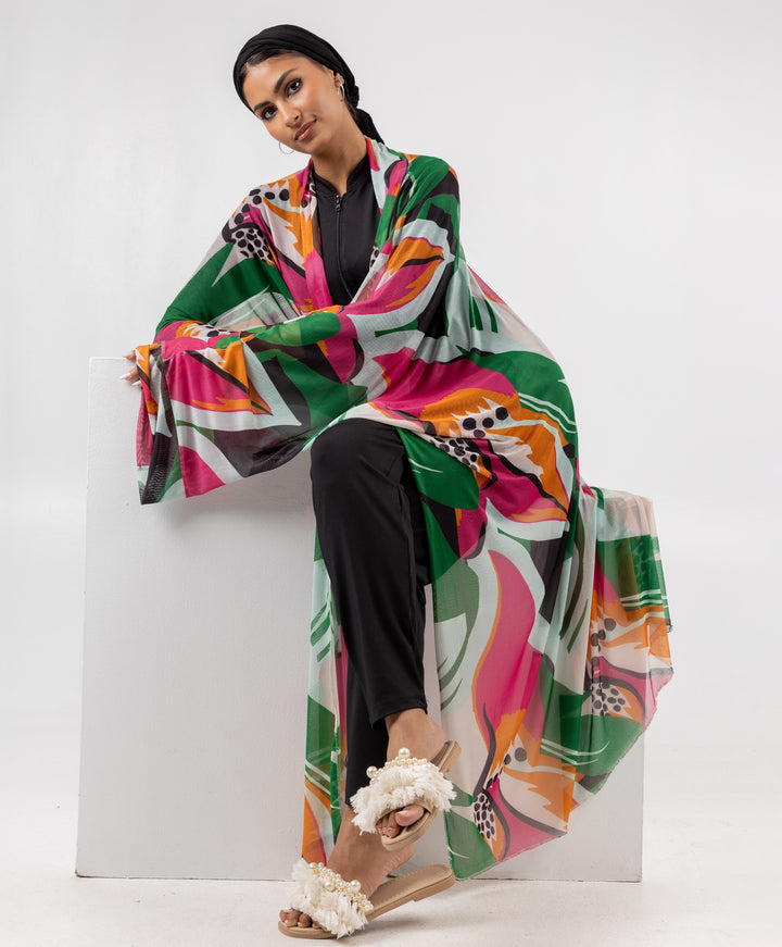 Printed Tulle Kimono
