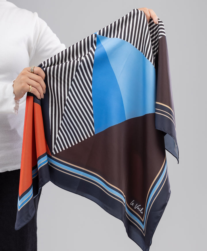 Printed Satin Square Scarf
