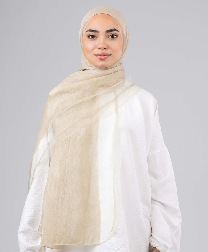 Silk Linen Zigzag Scarf