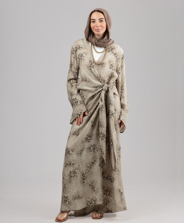 Fleuri Crinkle Wrap Dress
