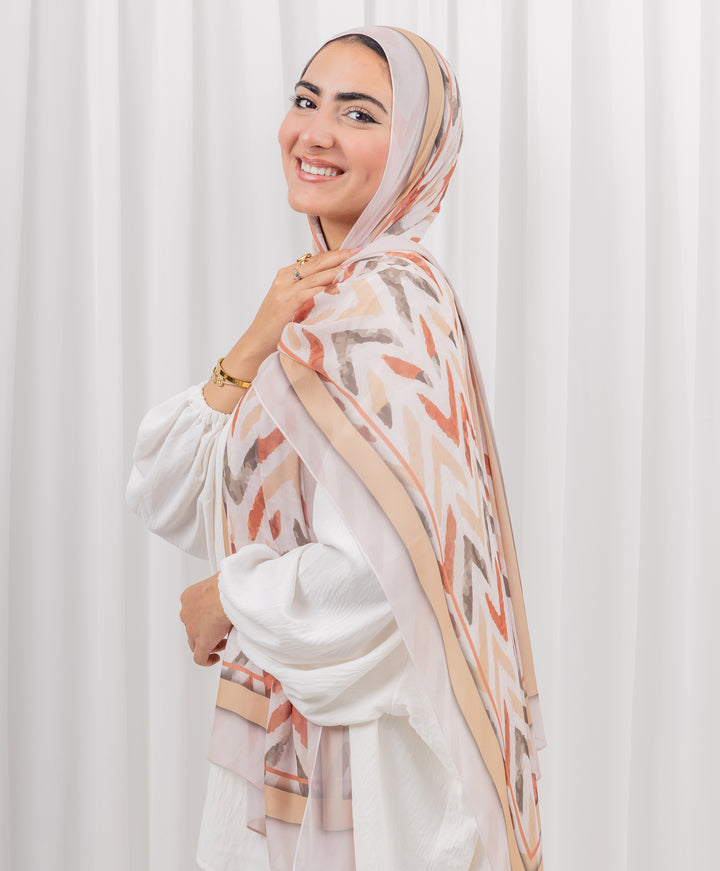 Subtle Stripes Chiffon Scarf