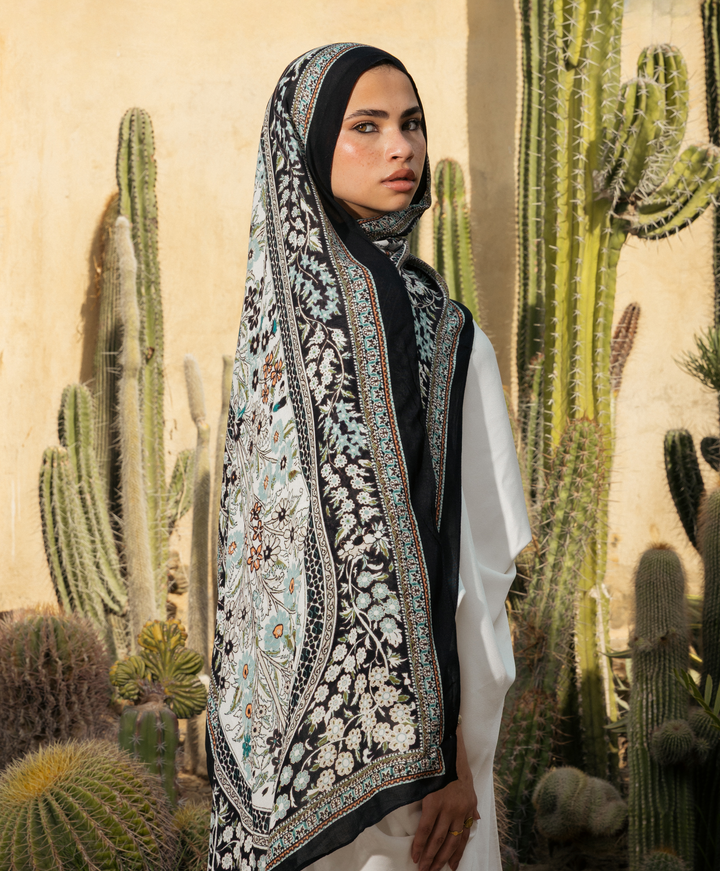 Black Lace Modal Scarf