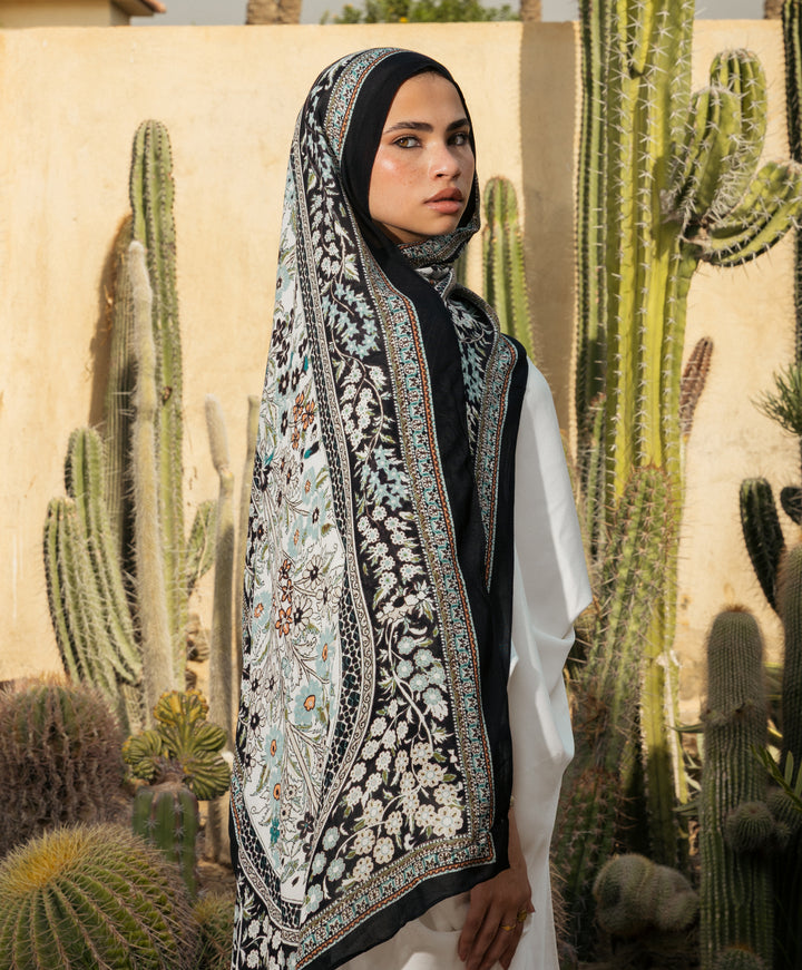 Black Lace Modal Scarf