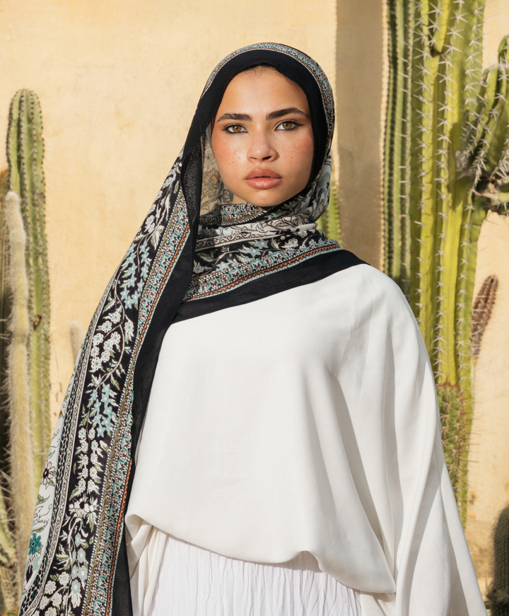 Black Lace Modal Scarf