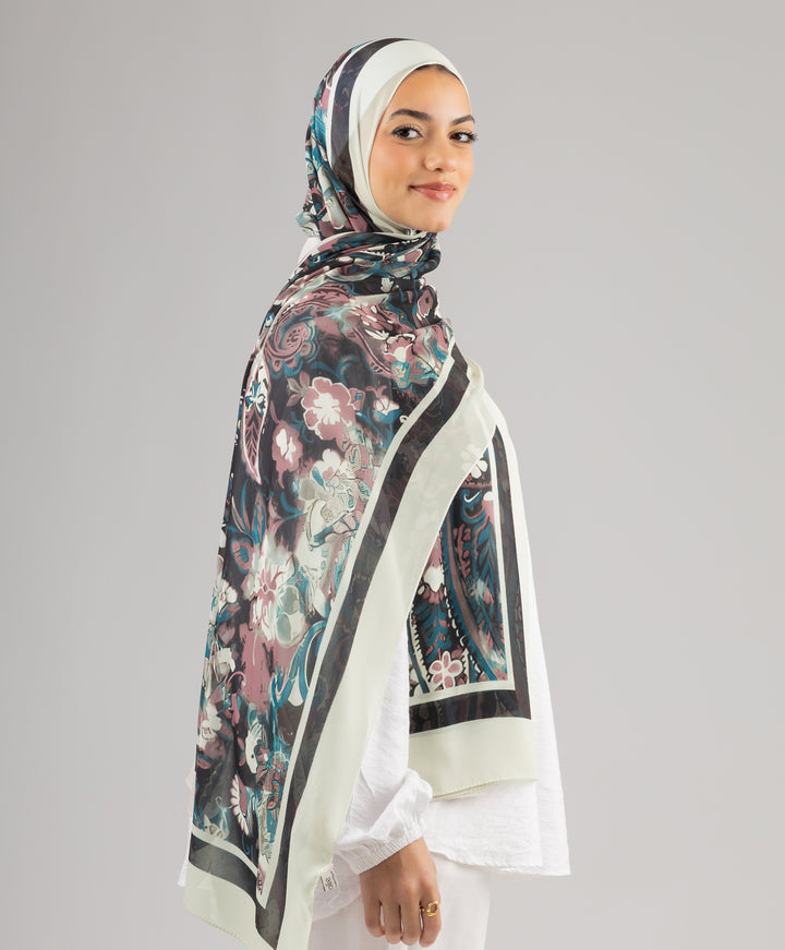 Vintage Posy Chiffon Scarf