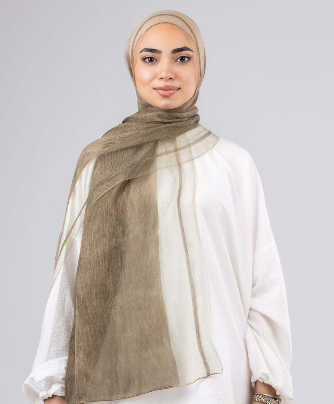 Silk Linen Zigzag Scarf