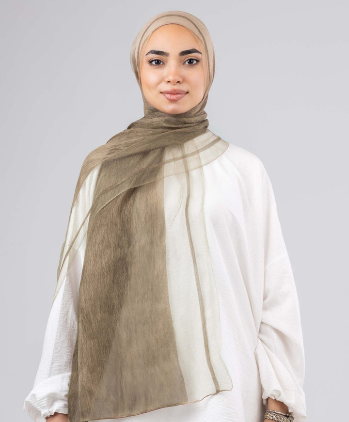 Silk Linen Zigzag Scarf