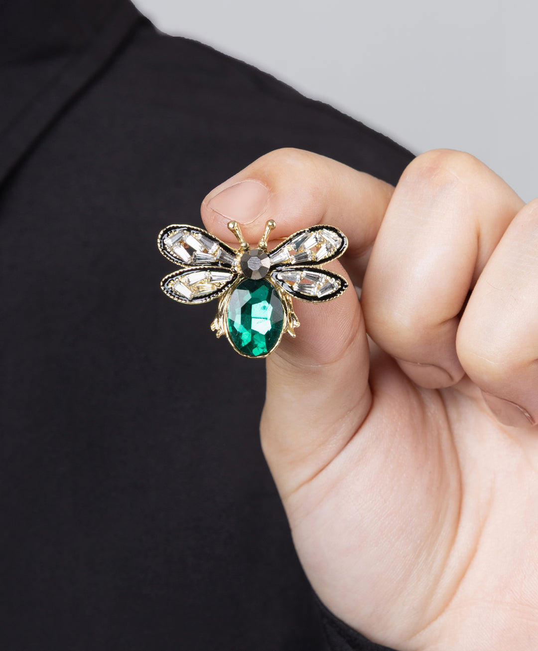 Emerald Bee Brooch