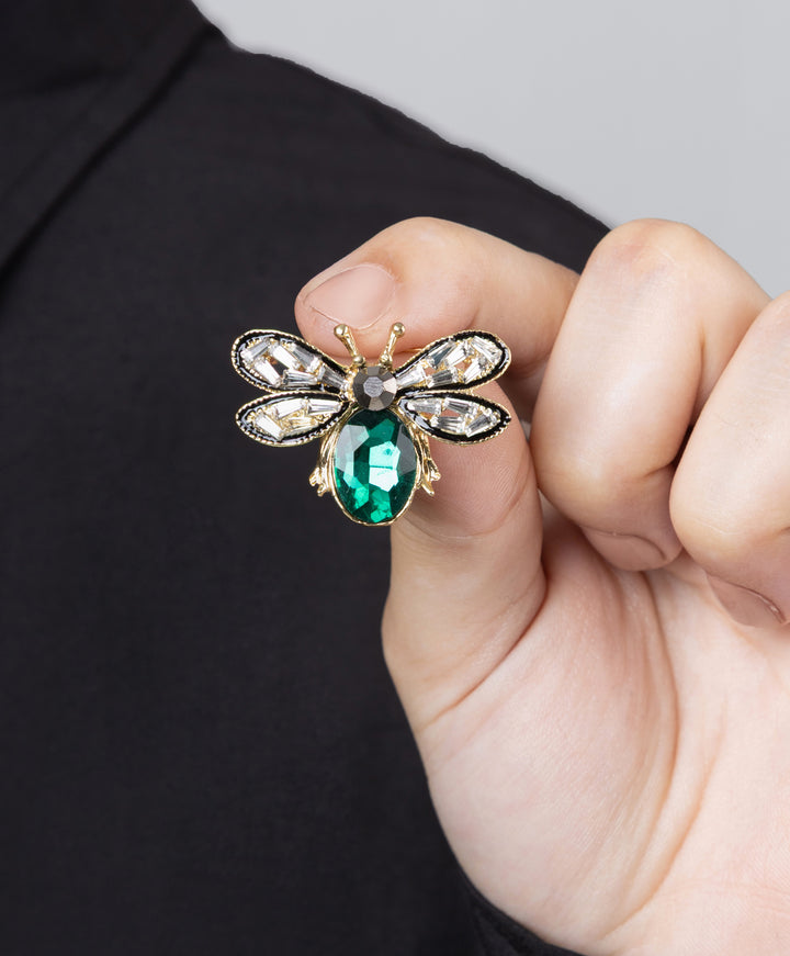 Emerald Bee Brooch