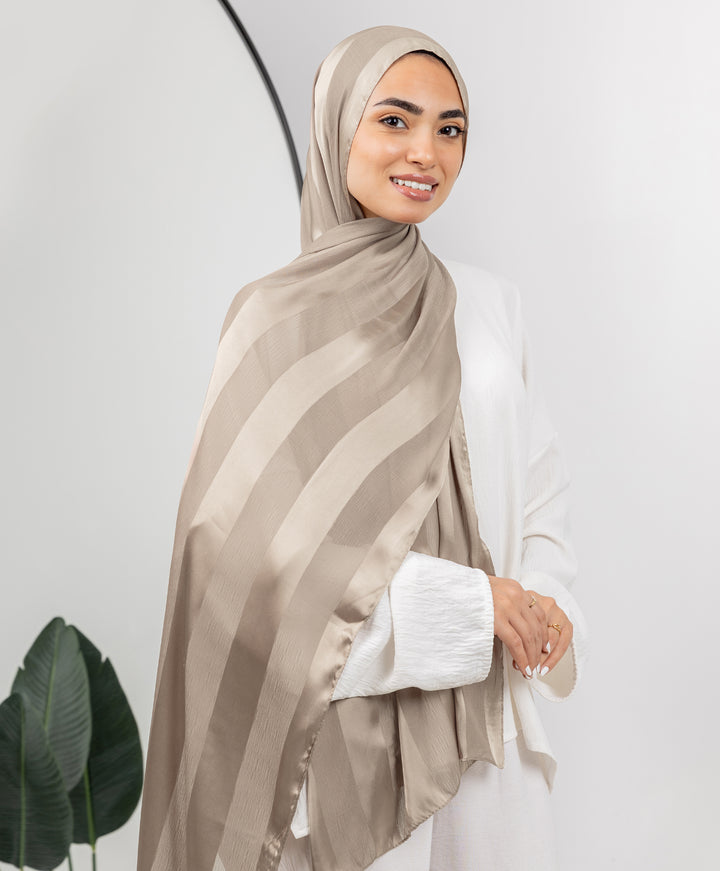 Crinkle Satin Chiffon Scarf