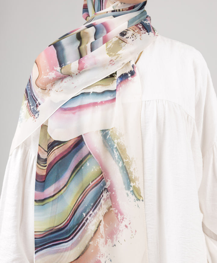 Opal Swirl Chiffon Scarf