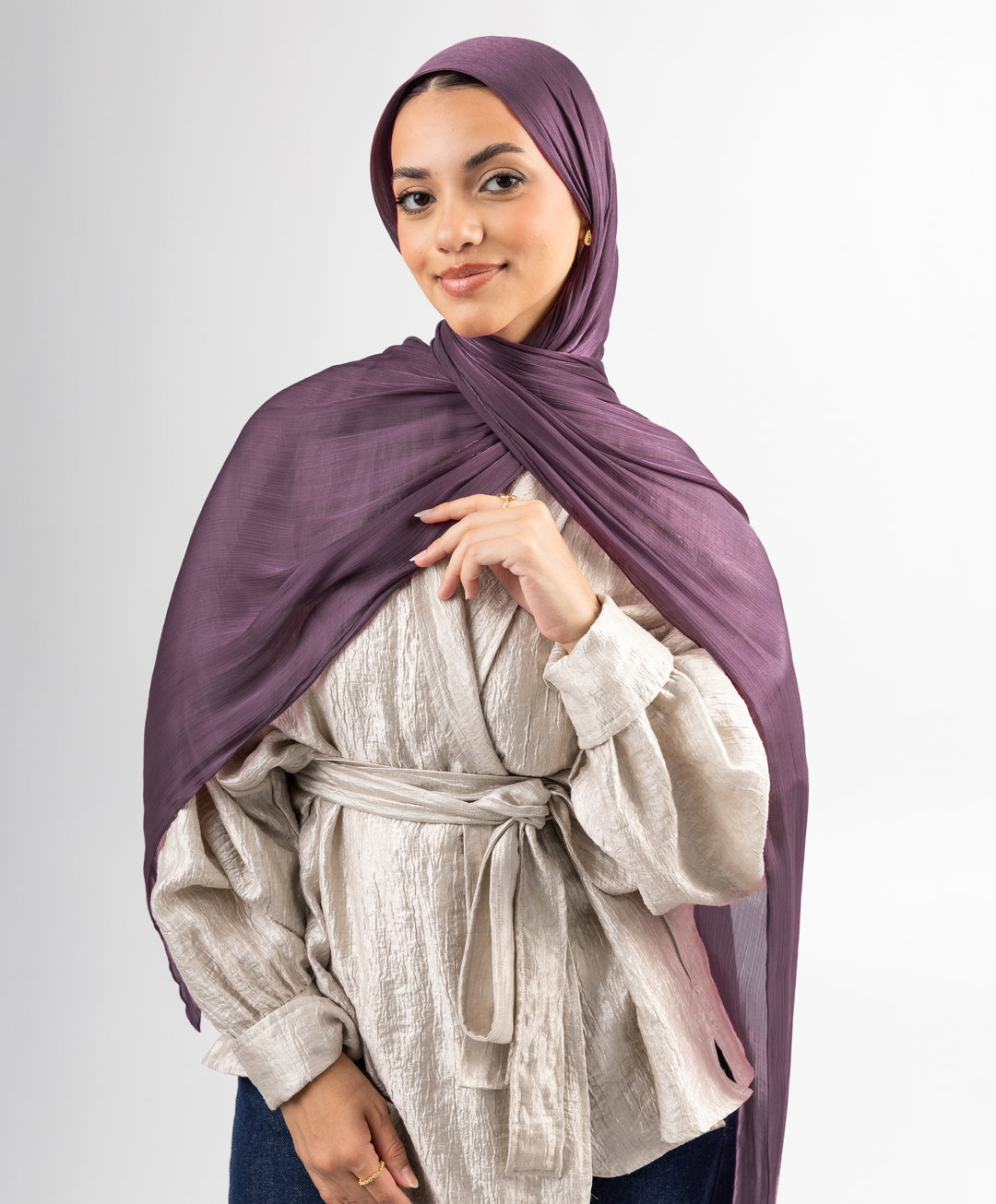 Organza Crinkle Satin Scarf