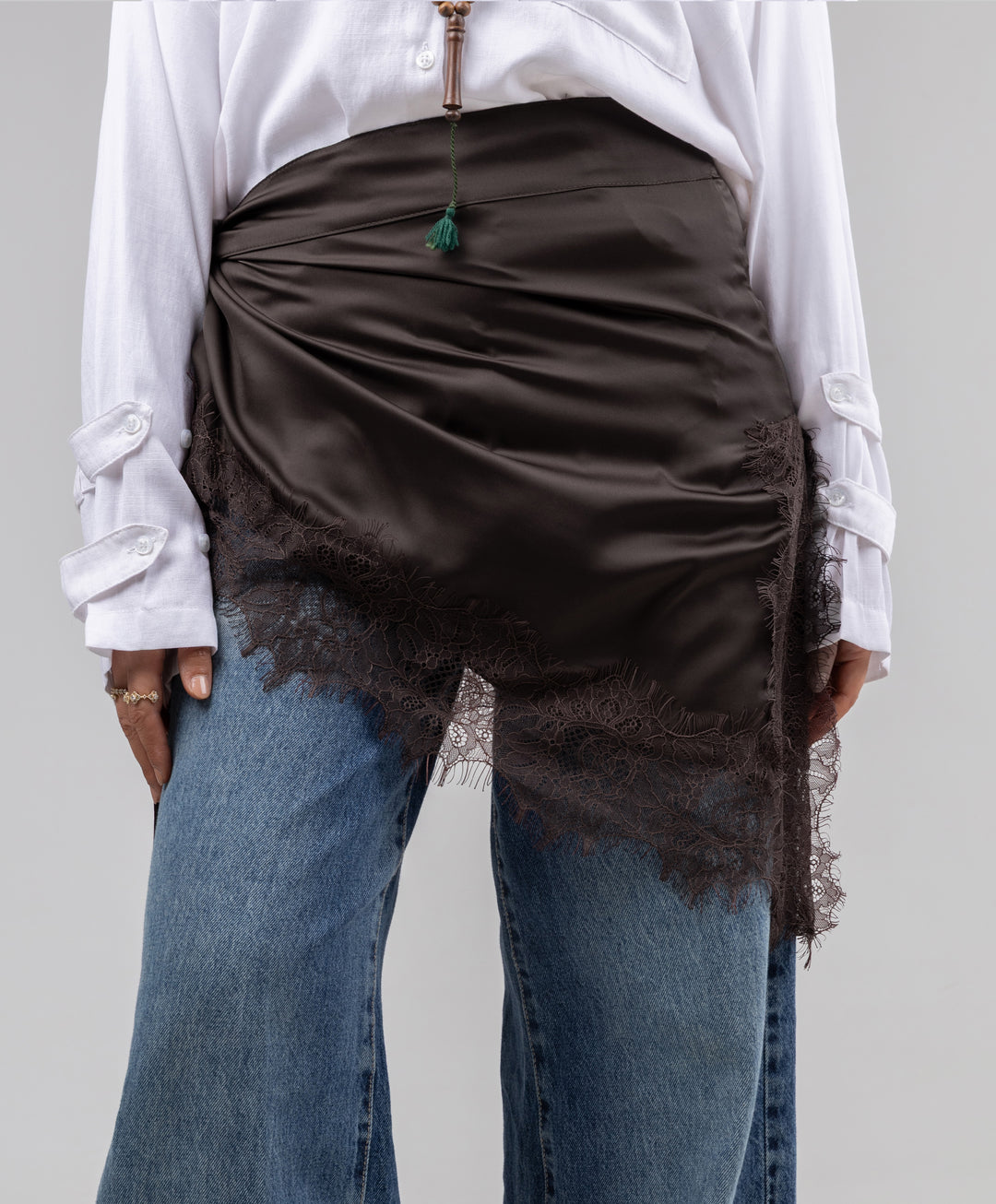 Satin Lace Skirt