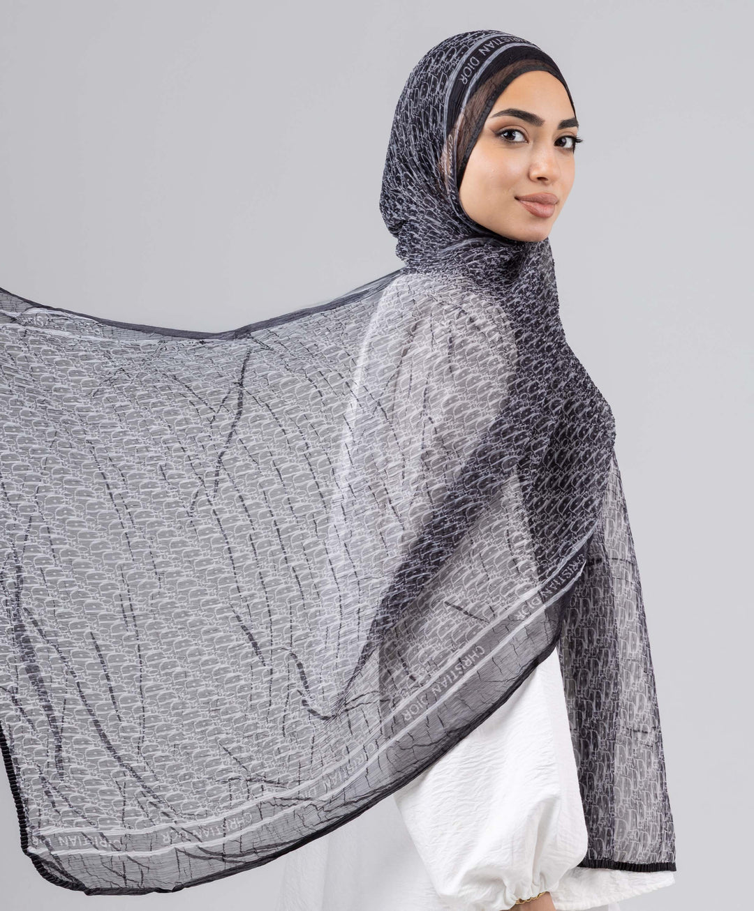 Luna Satin Round Crushed Scarf