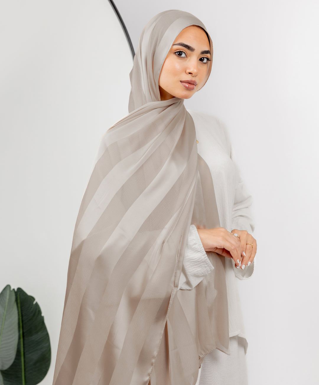 Crinkle Satin Chiffon Scarf
