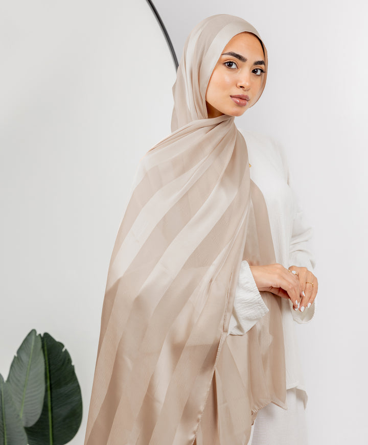 Crinkle Satin Chiffon Scarf