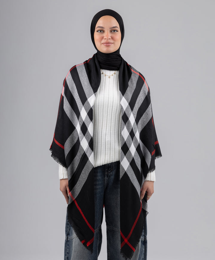 Black Plaid Shawl