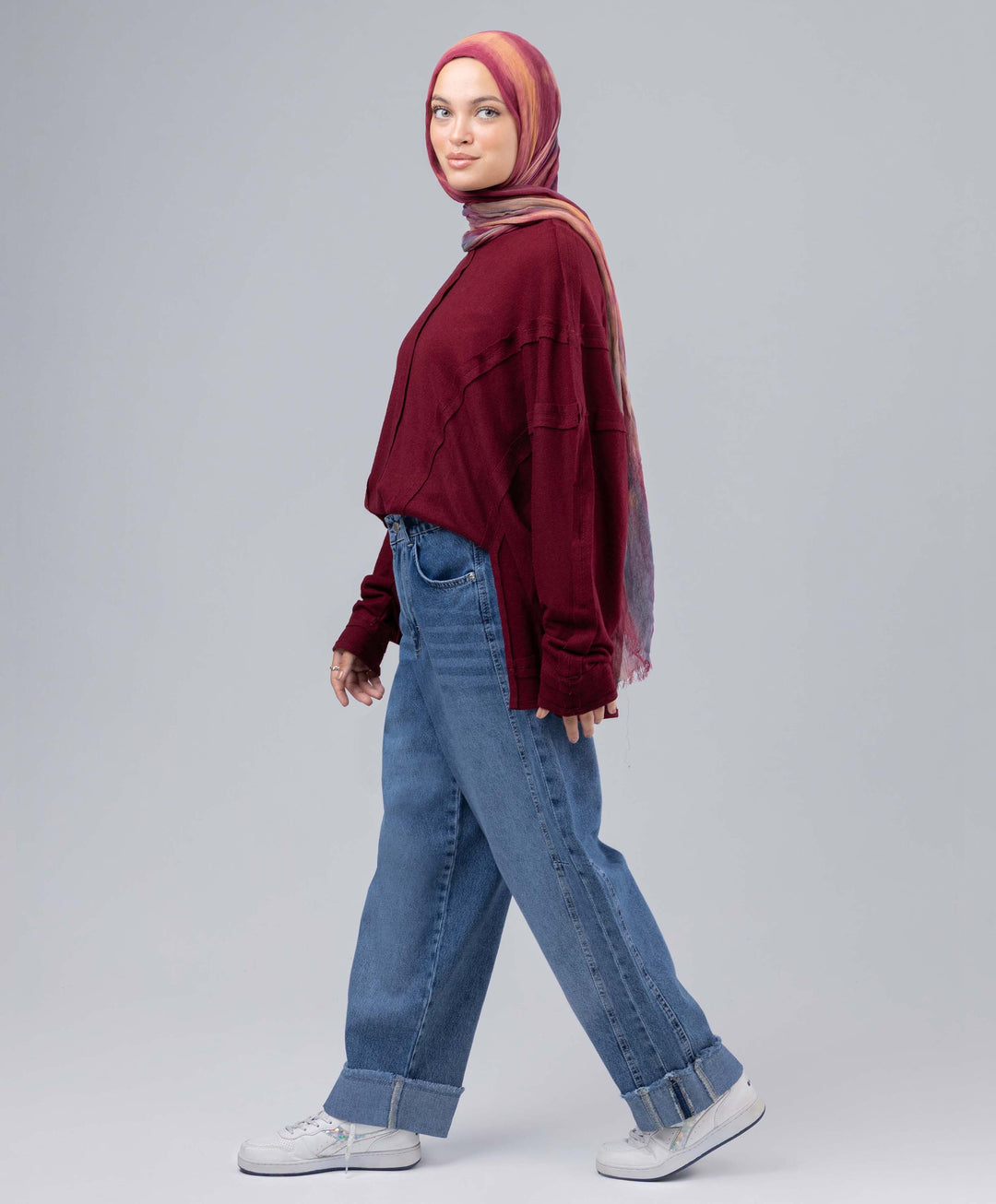 Cuffed Denim Pants