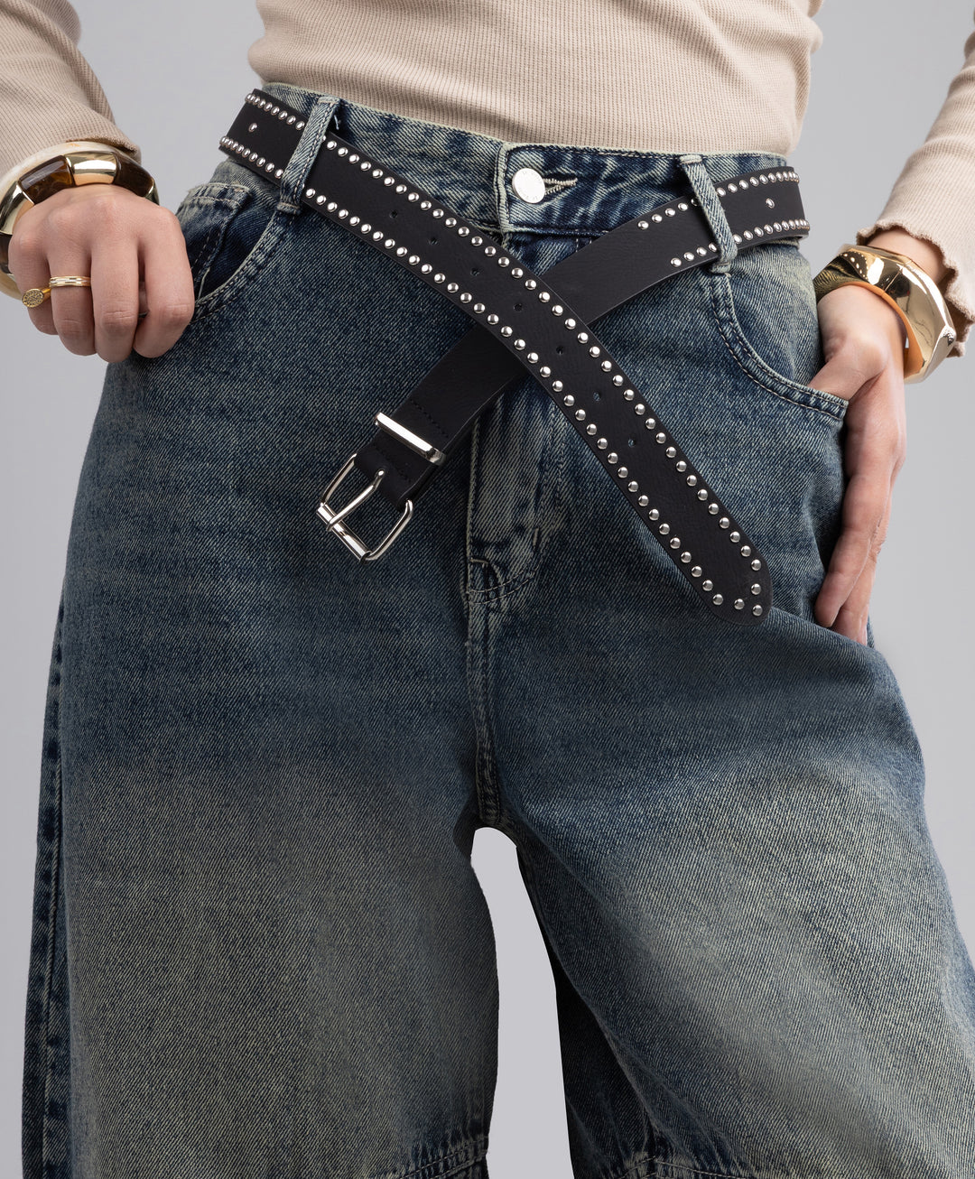 Stud Leather Belt