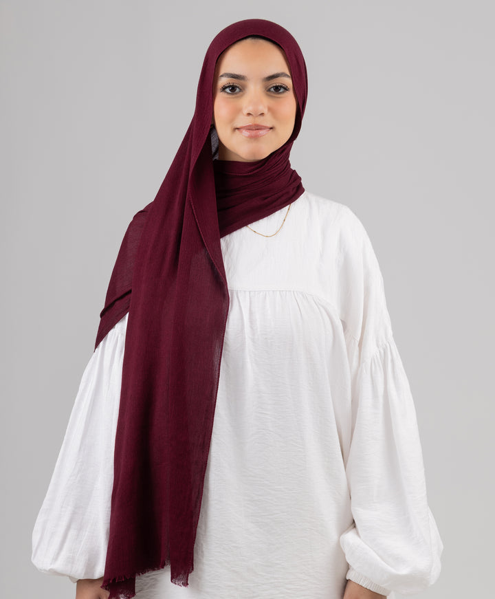 Foggy Marble Tassels Cotton Scarf