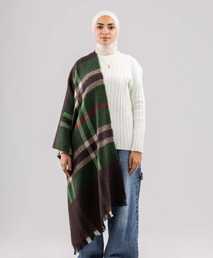 Plaid Winter Shawl