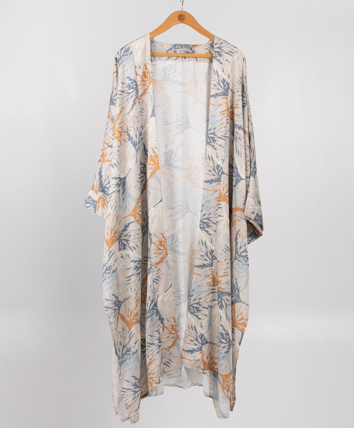 Printed Satin Kimono