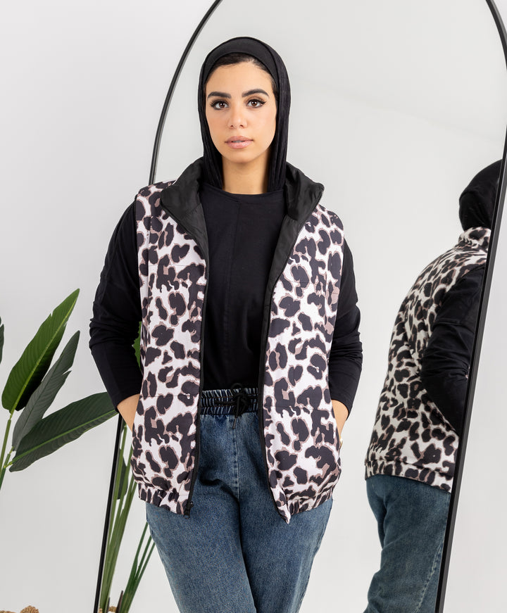 Leopard Double Face Vest