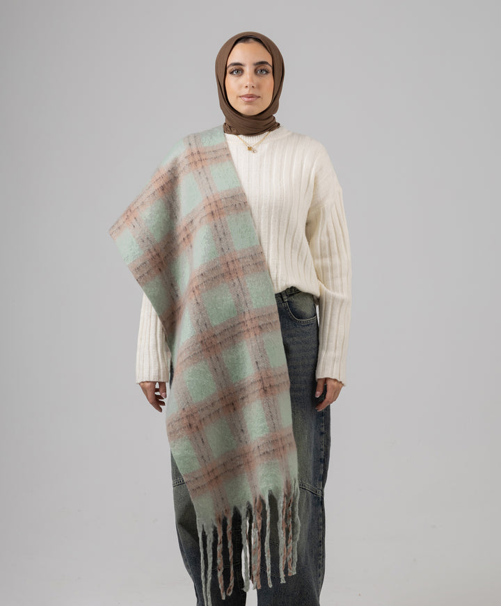 Cozy Plaid Winter Shawl