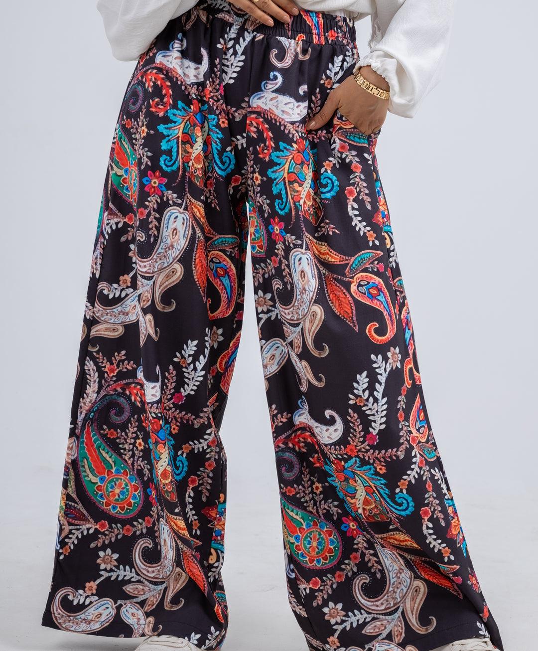 Printed Satin Pants