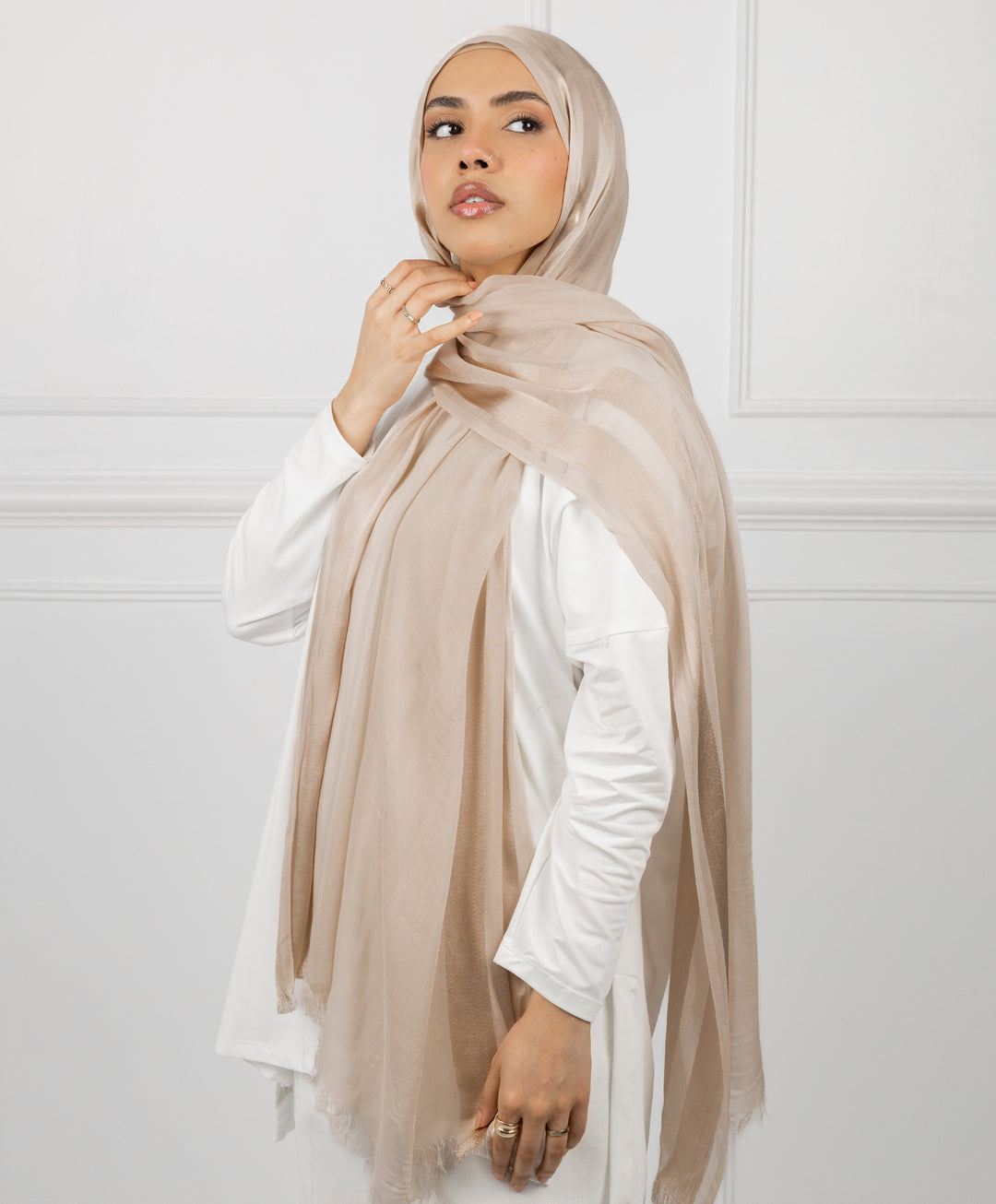 Glowy Satin Linen Scarf